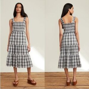 Veronica Beard Ziada Plaid Sleeveless Midi Dress size 12